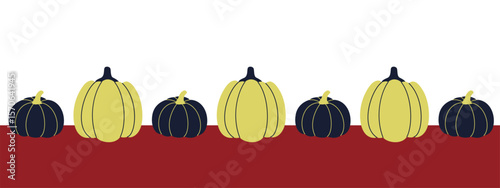 Autumn pumpkin border. Thanksgiving harvest design.