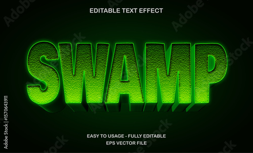 Swamp editable font effect with glowing green jungle texture ideal for horror or survival themed artwork