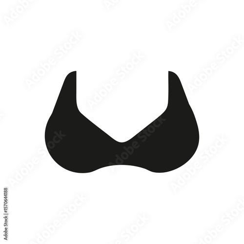 Black and white vector art design featuring a shark and a woman's silhouette in water, symbolizing an iconic animal A minimalist flat design illustration of a black push up bra silhouette icon vector 