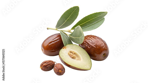 Photos jojoba fruit isolated on transparent background