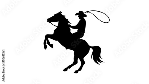 Cowboy Vector Art - Western Rodeo Silhouette Illustration Design