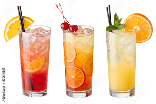 Wallpaper Mural Three Refreshing Cocktails with Orange and Cherry Garnish Torontodigital.ca