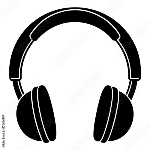 vector silhouette of electrostatic headphones 