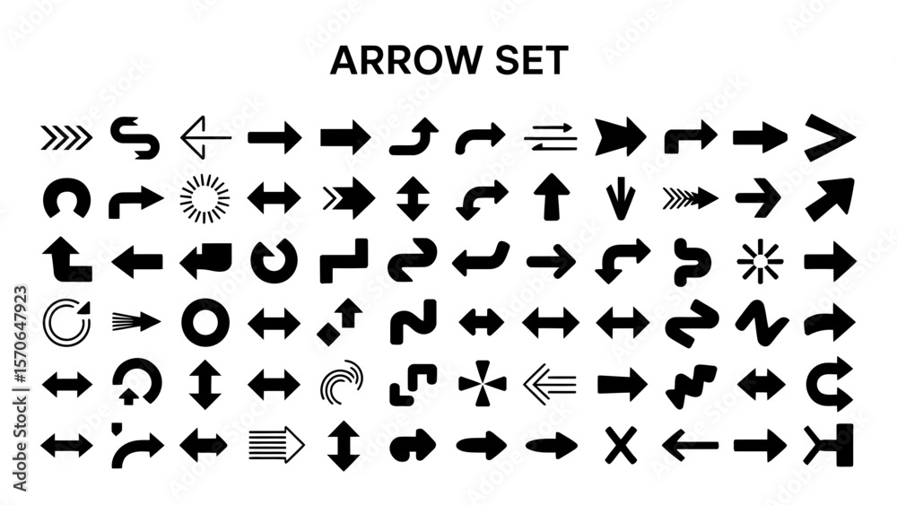 Naklejka premium Arrow vector collection directional arrows set design elements graphic pack