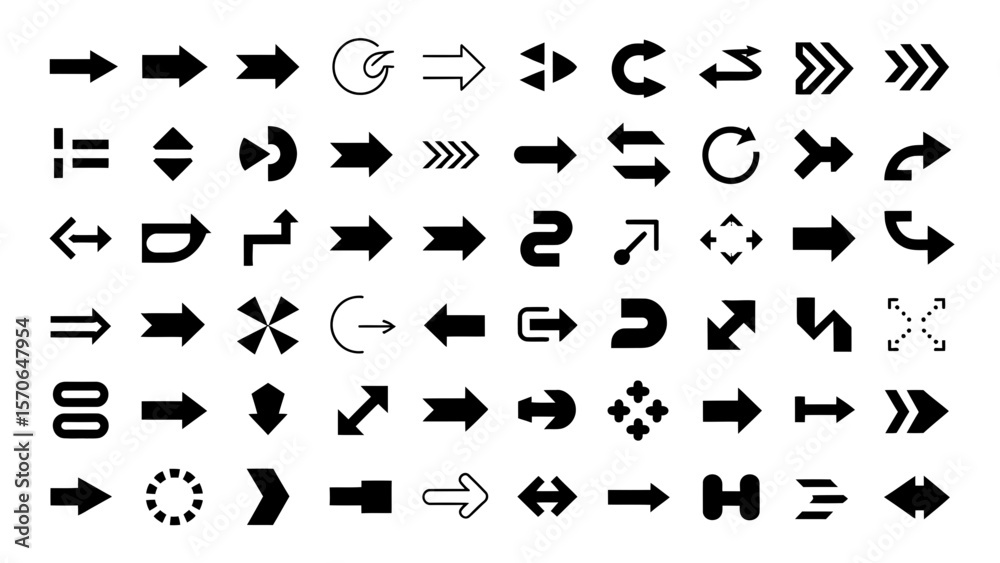 Fototapeta premium Arrow vector set direction pointers navigation signs graphic elements design