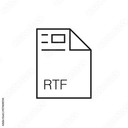 rtf file extension icon outline editable stroke eps 