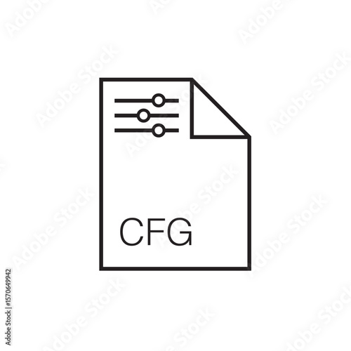 cfg file extension icon outline editable stroke eps 