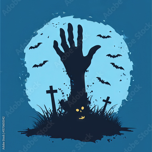 vector illustration of a scary halloween background