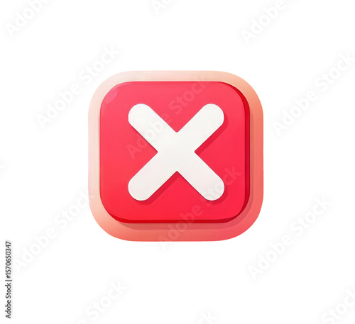 Cross mark red button - PNG