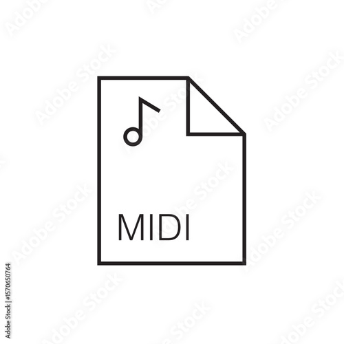 midi file extension icon outline editable stroke eps 