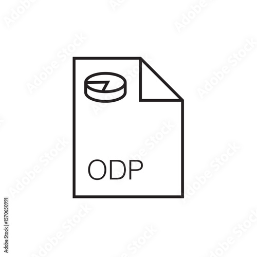 odp file extension icon outline editable stroke eps 