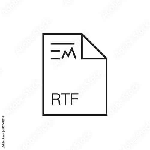 rtf file extension icon outline editable stroke eps 