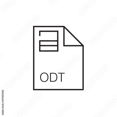 odt file extension icon outline editable stroke eps 