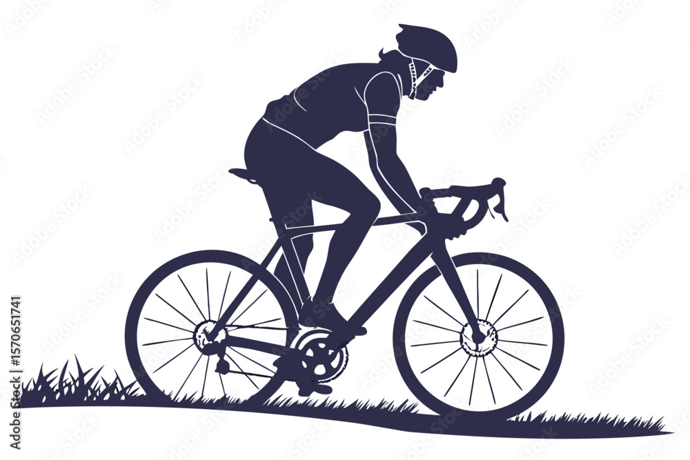 Fototapeta premium Ride the Wind | Dynamic Cyclist Silhouette Design