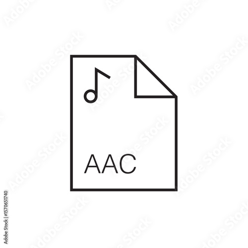 aac file extension icon outline editable stroke eps 