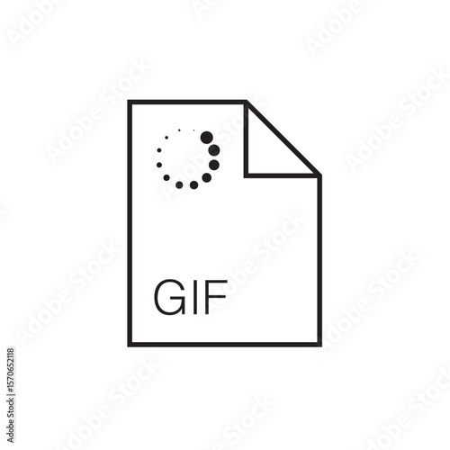 gif file extension icon outline editable stroke eps 