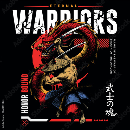 In a world where fire meets steel, a lone samurai rises — fearless, focused, and forged by honor. Before him, a furious red dragon twists through the smoke, eyes blazing with ancient rage. This breath