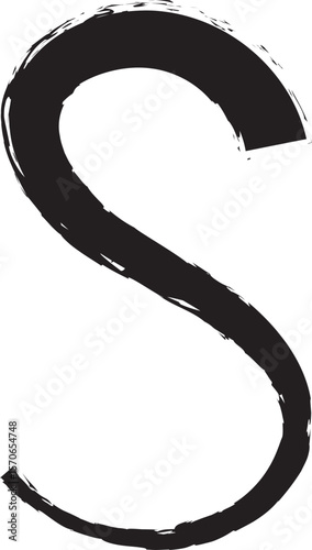 script brush font letter lowercase s