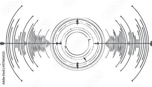 Sound wave. Radial music equalizer pattern. Circle spectrum graphic. Round abstract graphic beat. Frequency voice effect.beat, burst, effect, explosion, graph, graphic, music, ray, ripple, round, 