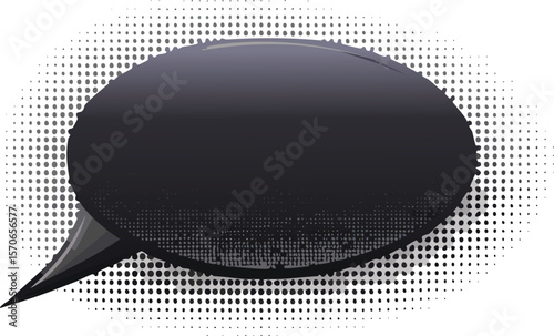 Comic text frame with pop art halftone dotted effect. Balloon chat shape for dialog. Cloud for shock shout and scream action messages. Irregular cartoon decoration.bubble, contemplation, efficiency, 