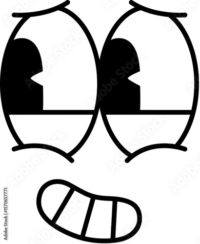 Funny retro cartoon character face