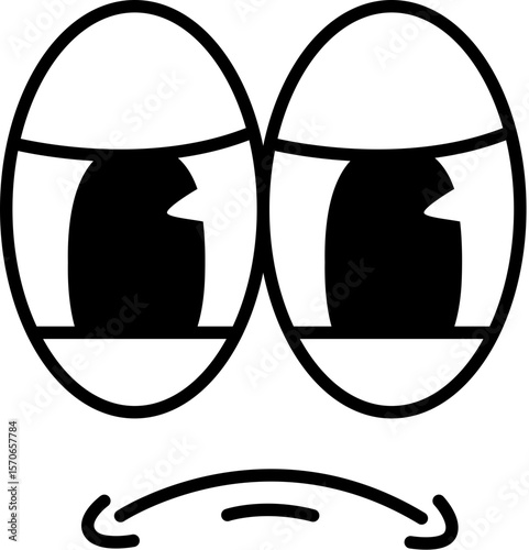Funny retro cartoon character face
