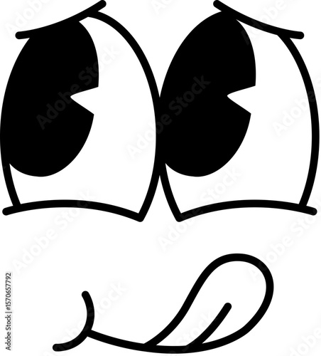 Funny retro cartoon character face