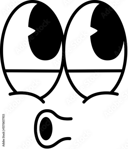 Funny retro cartoon character face