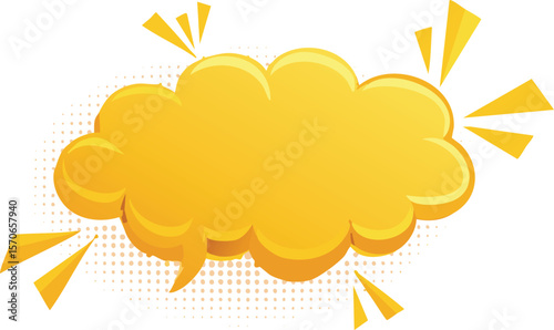 Manga speech bubble. Comic text frame with pop art halftone dotted effect. Balloon chat shape for dialog. Cloud for shock shout and scream action messages.dialogue, action, bang, book, boom, bubble, 