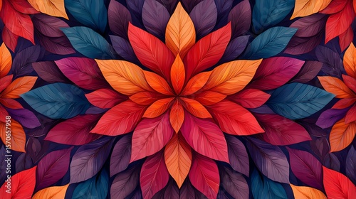 Wallpaper Mural Pattern made from garden flowers, vibrant petals creating seamless floral geometry Torontodigital.ca