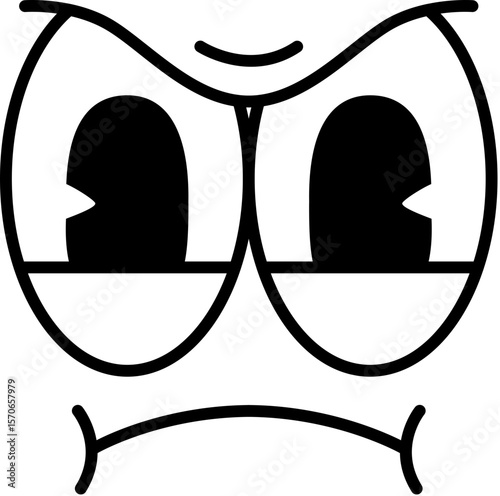 Funny retro cartoon character face
