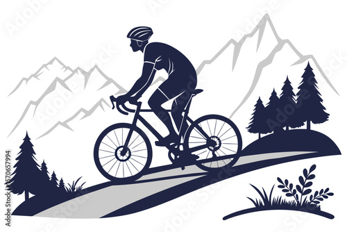 Ride the Wind | Dynamic Cyclist Silhouette Design