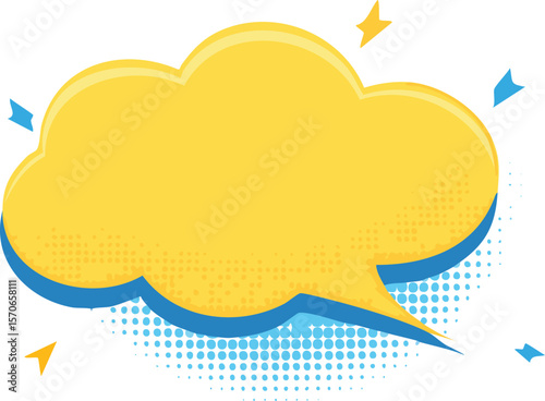 Manga speech bubble. Comic text frame with pop art halftone dotted effect. Balloon chat shape for dialog. Cloud for shock shout and scream action messages.dialogue, action, bang, book, boom, bubble, 