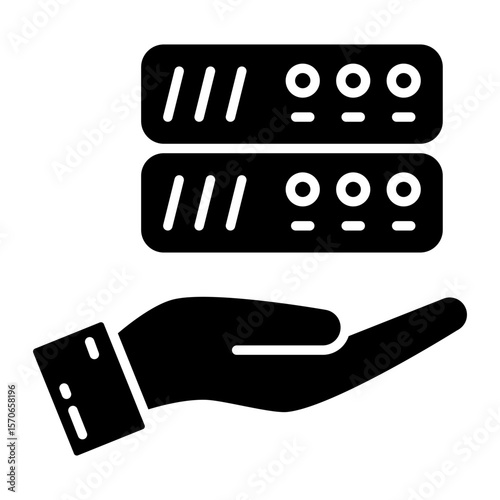 A solid icon design of giving server