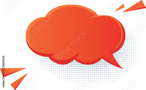 Manga speech bubble. Comic text frame with pop art halftone dotted effect. Balloon chat shape for dialog. Cloud for shock shout and scream action messages.dialogue, action, bang, book, boom, bubble, 