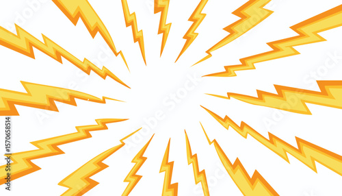 Lightning power cartoon vector background. Thunder bold abstract burst with halftone effect and speed lines. Comic book design template for poster. Explosion boom bright.action, blast, book, boom, 