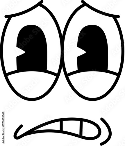 Funny retro cartoon character face