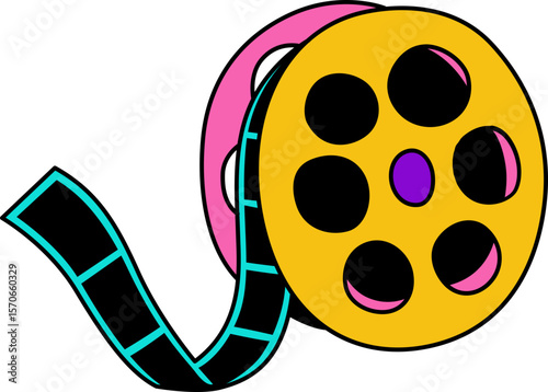 Movie film roll retro element

