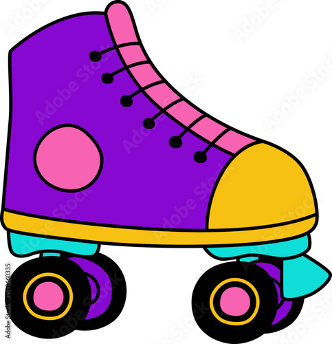 Retro Roller Skates Element

