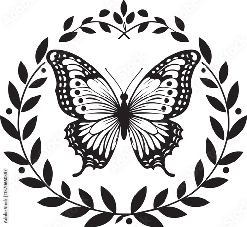 Butterfly Laurel Wreath Set
