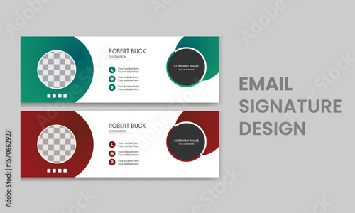 Multipurpose email signature design gradient, dark, light color versions