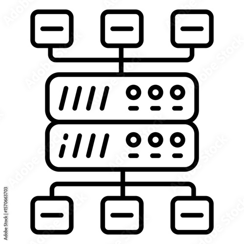 An icon design of server network