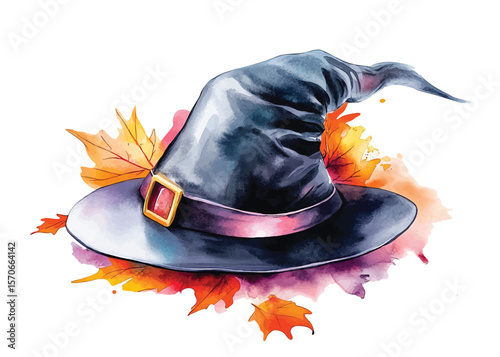 Halloween witch hat hand drawn holiday vector illustration