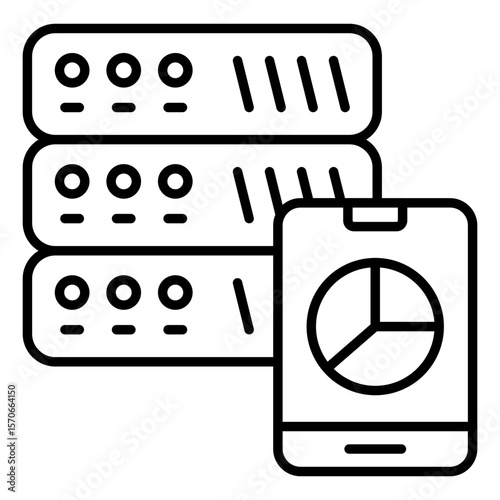 A Line design icon of server analytics