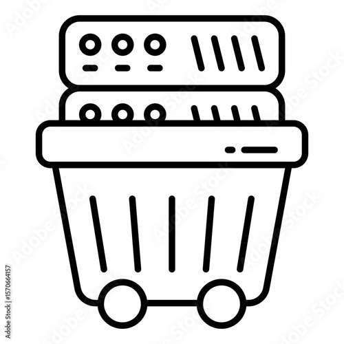 An icon design of server mining cart