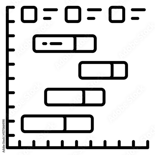 Line design icon of gantt chart