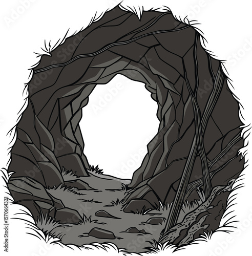  Den Animal Illustration of a Hole Creating a Shelter