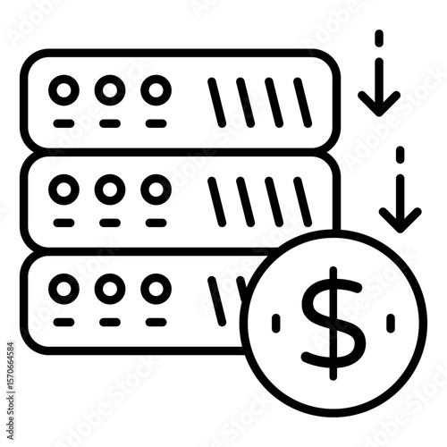 A trendy design icon of buy server