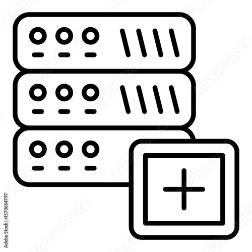 Conceptual Line design icon of add server