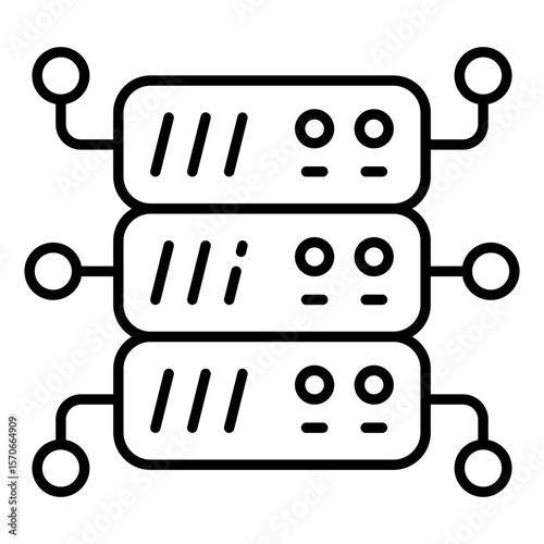 A Line design icon of server network